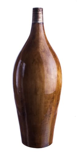 Terakotová váza měděná, 12x12x47cm,  keramika