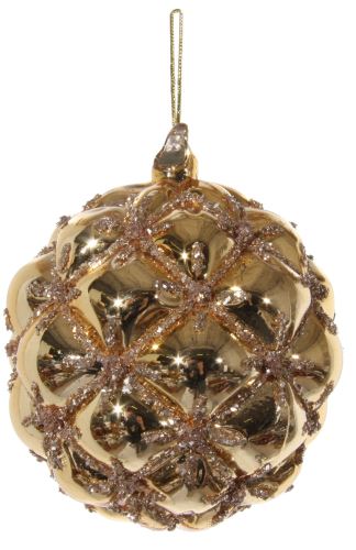 Christmas glass ornament, gold-shiny