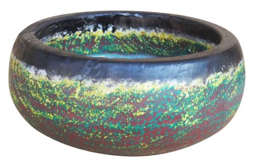 Wooden bowl coloured, 32x32x15