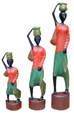 Socha ženy Vícebarevné 80,5cm Palmové dřevo