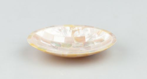 Malá kulatá perleťová miska bílá, 7,5cm
