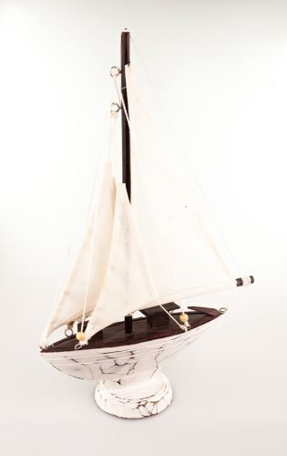 Sailing Boat, white, wood