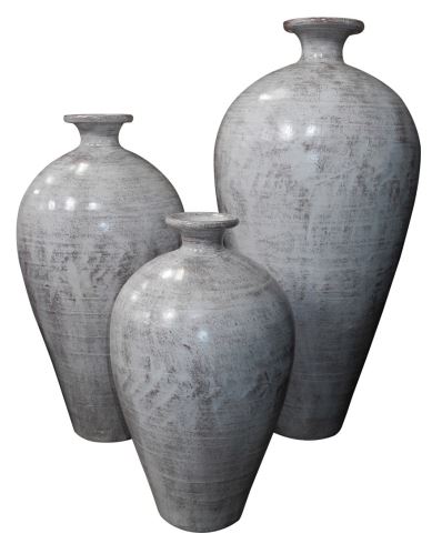 Terakotová váza Tara bílá, 38x38x60cm