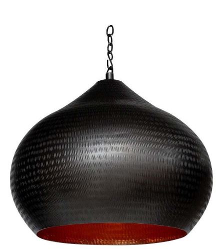 Závěsná velká lampa z mědi, 35x35x31cm, černá