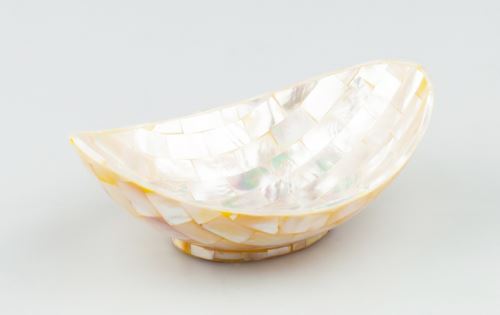 Perleťová miska bílá, 15x10,5cm