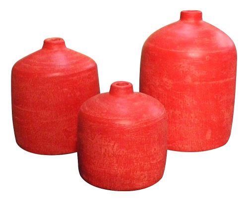 Terakotová váza červená, 14x14x18cm