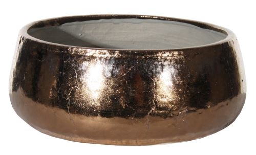 Ceramic bowl bronze glaze, 25x25x10cm