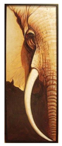 Obraz hlava slona, 50x1x140cm, plátno