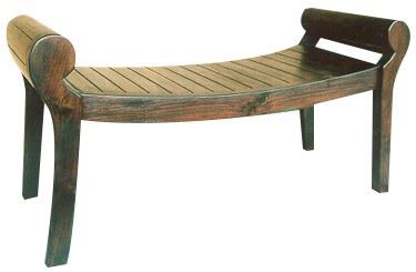Wooden double seat, 100x40x50 cm, exotic wood